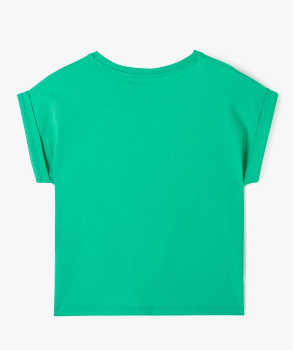 Tee-shirt à manches courtes avec bas noué fille vue3 - GEMO 4G FILLE - GEMO