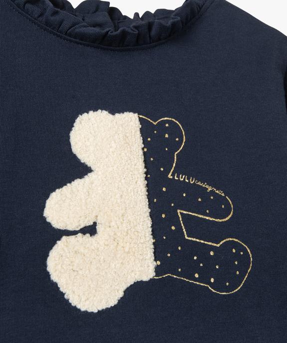 Tee-shirt bébé fille à manches longues avec détail volant - LuluCastagnette vue2 - LULUCASTAGNETTE - GEMO