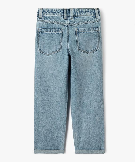 Jean délavé coupe ample avec pinces fille vue4 - GEMO 4G FILLE - GEMO