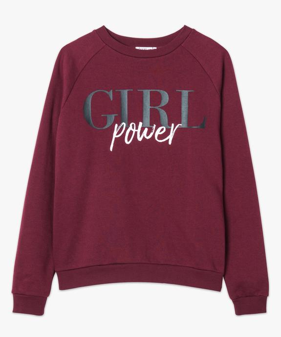 Sweat femme molletonné et imprimé à manches raglan vue4 - FOLLOW ME - GEMO