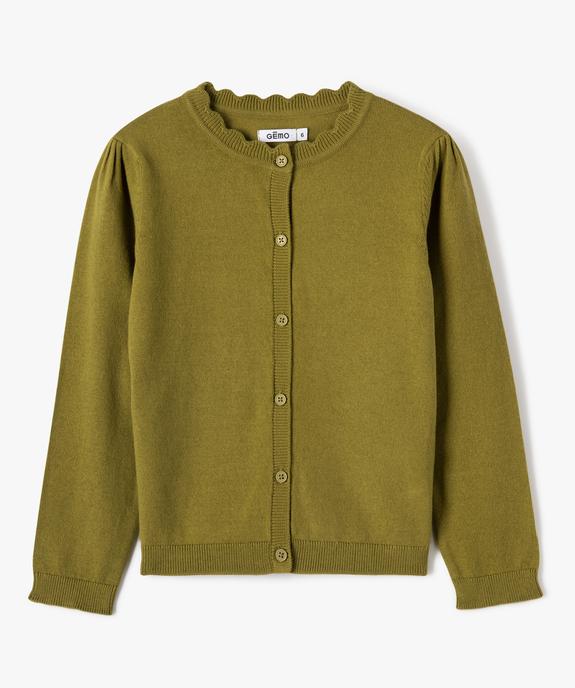 Gilet fille en maille fine à col fantaisie vue1 - GEMO (ENFANT) - GEMO