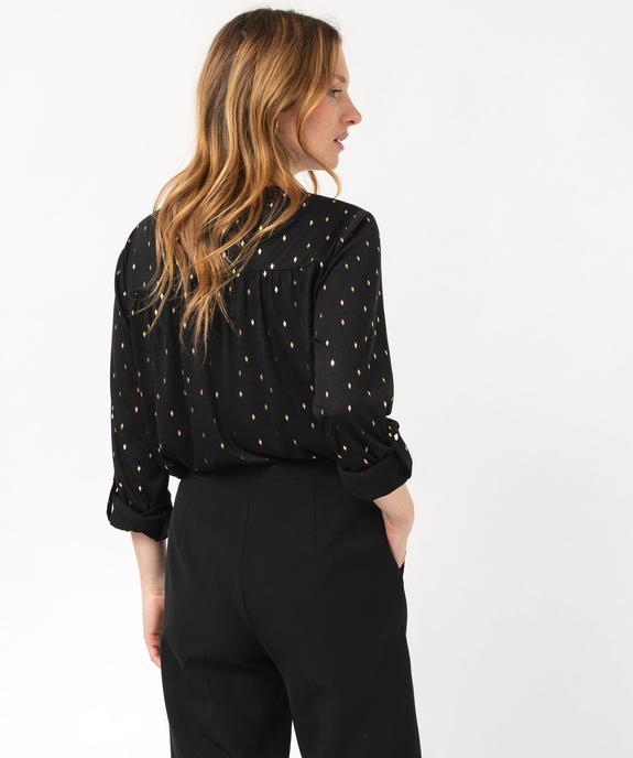 Tee-shirt à manches longues imprimé avec col boutonné femme vue3 - GEMO 4G FEMME - GEMO