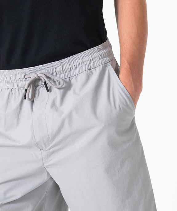Bermuda en toile à taille élastique homme vue2 - GEMO (HOMME) - GEMO