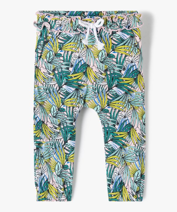 Pantalon bébé fille en maille avec ceinture fantaisie vue1 - GEMO(BEBE DEBT) - GEMO