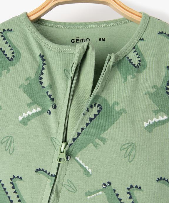 Pyjama bébé en coton à zip ventral et motif crocodiles vue2 - GEMO(BB COUCHE) - GEMO