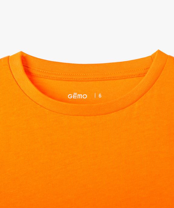 Tee-shirt à manches courtes en coton uni garçon vue2 - GEMO (ENFANT) - GEMO