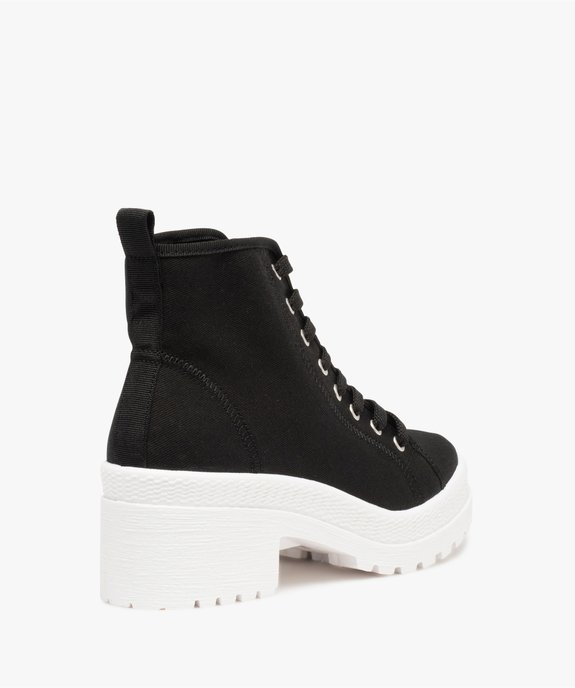 Tennis femme mid-cut en toile unie à talon et semelle crantée vue4 - GEMO (SPORTSWR) - GEMO