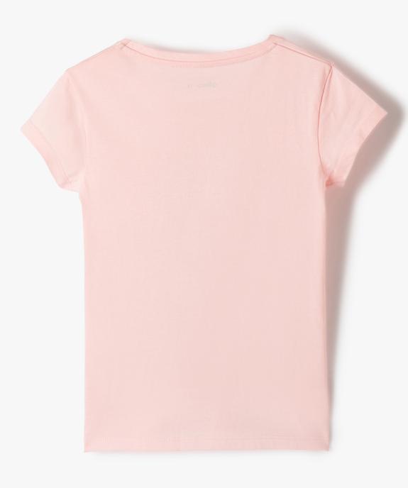 Tee-shirt fille pastel à motif pailleté vue3 - GEMO (ENFANT) - GEMO