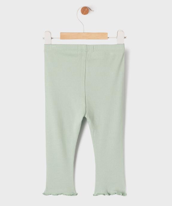 Legging en maille côtelée et finitions froncées bébé fille vue3 - GEMO 4G BEBE - GEMO