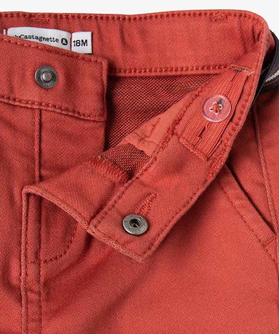 Pantalon  bébé garçon en toile extensible avec ceinture - LuluCastagnette vue2 - LULUCASTAGNETTE - GEMO