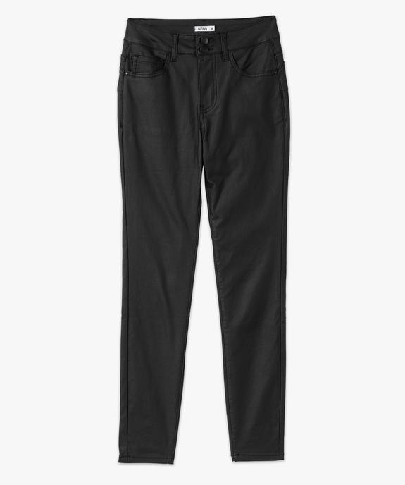 Pantalon enduit taille haute coupe skinny push-up femme vue4 - GEMO 4G FEMME - GEMO
