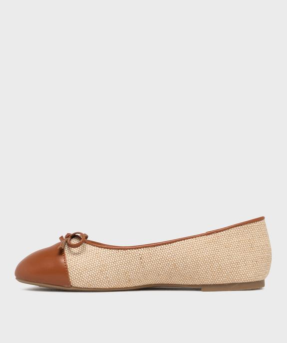 Ballerines en toile et cuir imitation femme - Valentina Baldano vue3 - VALENTINA BALDA - GEMO