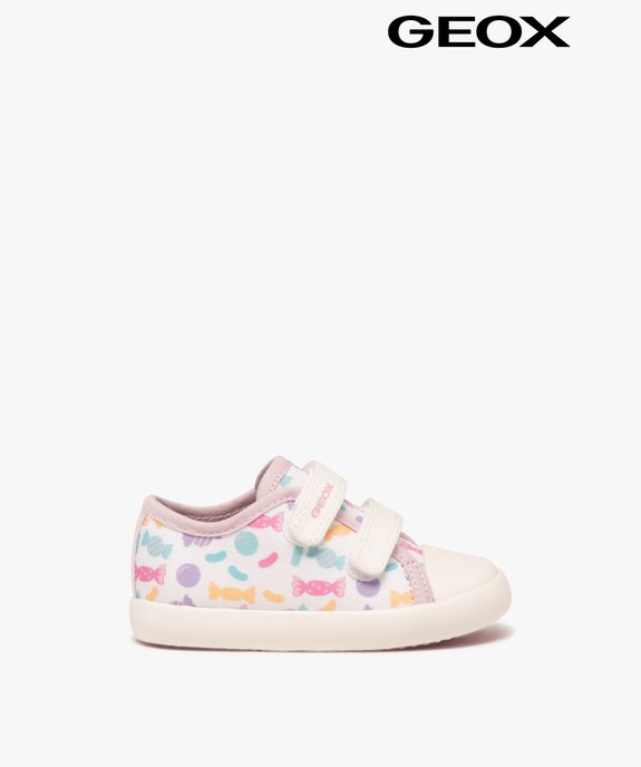 Baskets bébé fille en toile avec double scratch et à motifs - Geox vue1 - GEOX - GEMO