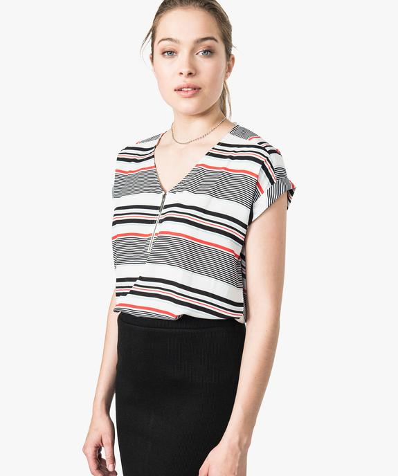 Top fluide manches courtes à motifs vue1 - GEMO(FEMME PAP) - GEMO