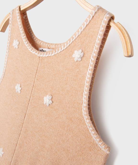 Combinaison en maille avec motifs fleuris brodés bébé fille vue3 - GEMO 4G BEBE - GEMO