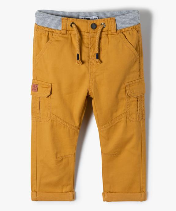 Pantalon coupe cargo doublé avec taille élastique bébé garçon  vue1 - GEMO(BEBE DEBT) - GEMO