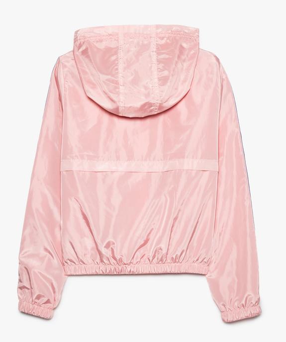 Blouson fille à capuche et liseré arc-en-ciel sur les manches vue2 - GEMO (JUNIOR) - GEMO