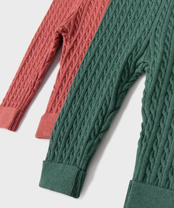 Pantalon en maille torsadée bébé (lot de 2) vue2 - GEMO(BB COUCHE) - GEMO