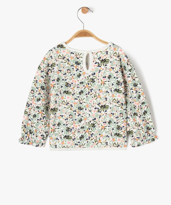 Sweat à motifs fleuris intérieur peluche bébé fille - LuluCastagnette vue3 - LULUCASTAGNETTE - GEMO