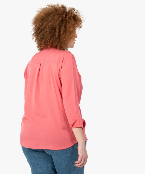 Chemise femme grande taille unie à manches longues vue3 - GEMO (G TAILLE) - GEMO
