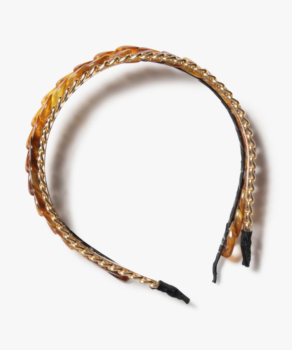 Serre-tête femme aspect chaîne et résine (lot de 2) vue1 - GEMO - GEMO