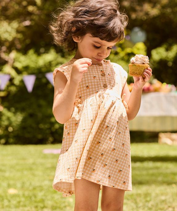 Robe bébé fille avec haut boutonné et jupe large vue2 - GEMO(BEBE DEBT) - GEMO
