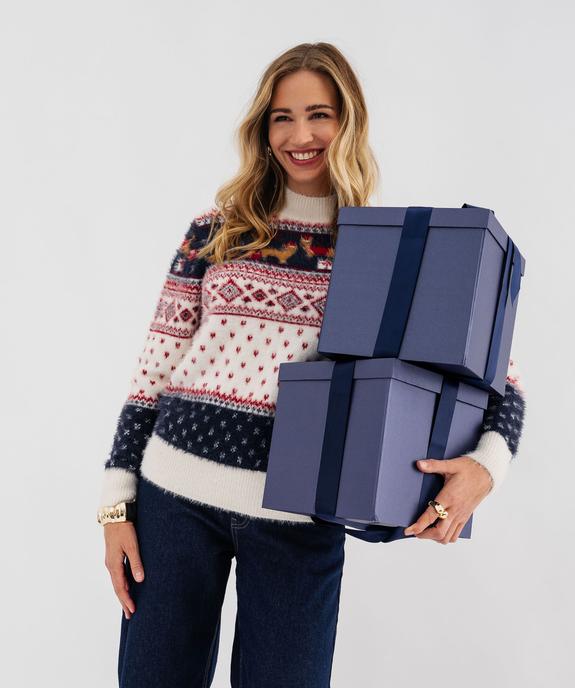 Pull de Noël en maille duveteuse femme vue1 - GEMO(FEMME PAP) - GEMO