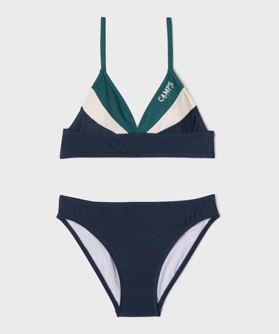 Maillot de bain 2 pièces tricolore fille - Camps United vue1 - CAMPS - GEMO