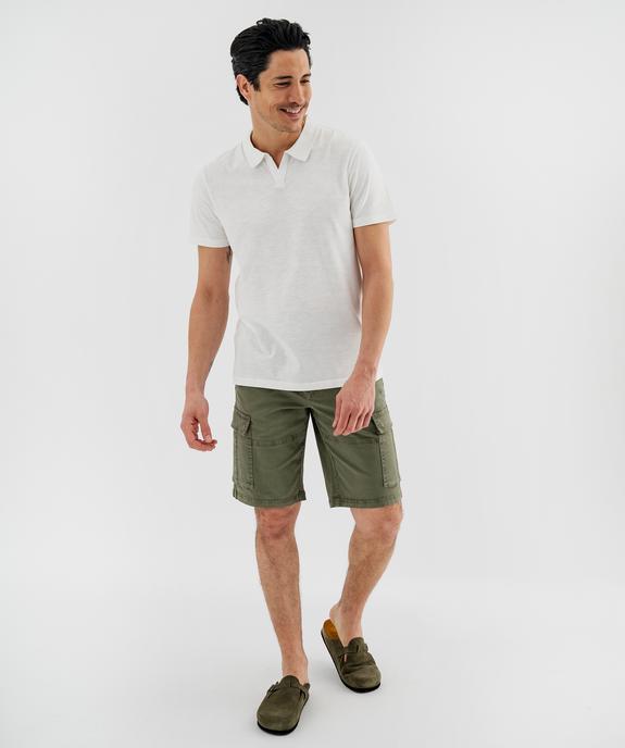 Bermuda cargo coupe regular en twill de coton stretch homme vue4 - GEMO 4G HOMME - GEMO