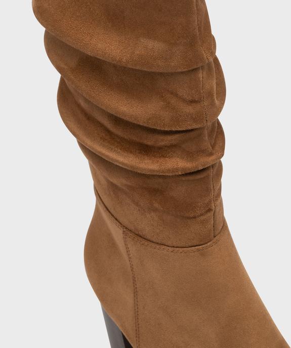 Bottes en suédine avec tige drapée femme - Follow Me vue6 - FOLLOW ME - GEMO