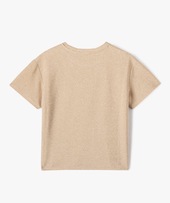 Tee-shirt à manches courtes en maille pailletée fille vue3 - GEMO (JUNIOR) - GEMO