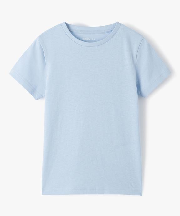 Tee-shirt à manches courtes en coton uni garçon vue1 - GEMO (ENFANT) - GEMO