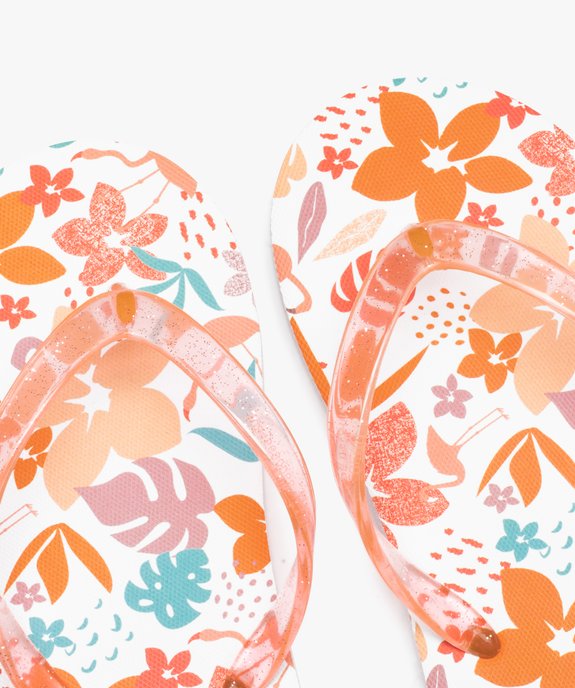 Tongs fille à brides pailletées et semelle imprimée vue3 - GEMO (ENFANT) - GEMO