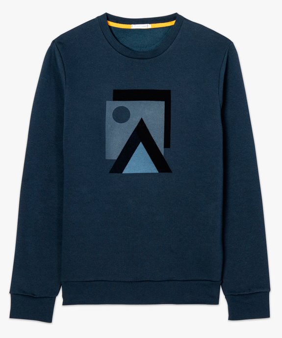 Sweat homme en molleton avec imprimé graphique en velours vue4 - GEMO (CASUAL) - GEMO