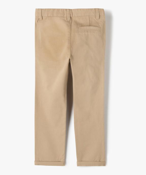 Pantalon chino en coton garçon vue3 - GEMO 4G GARCON - GEMO