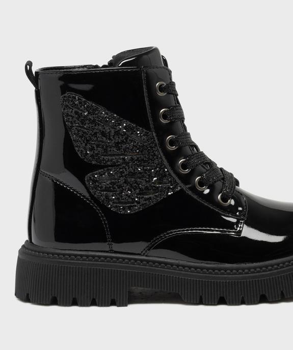 Boots rangers vernies à détails pailletés fille vue6 - LOVELY WINGS - GEMO