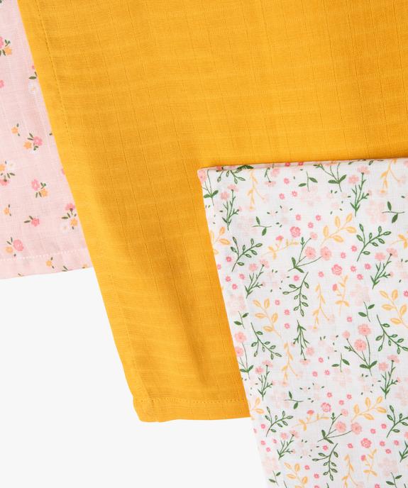 Lange à motifs fleurs en gaze de coton bébé (lot de 3) vue2 - GEMO(BB COUCHE) - GEMO