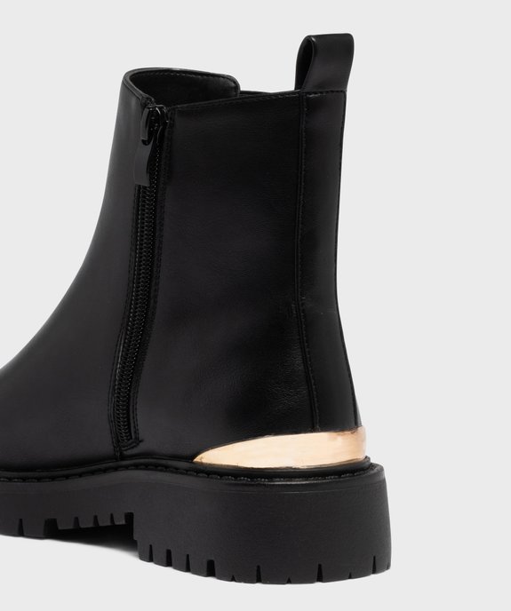 Boots femme style Chelsea crantées avec détail métallisé vue13 - 5 MILES - GEMO