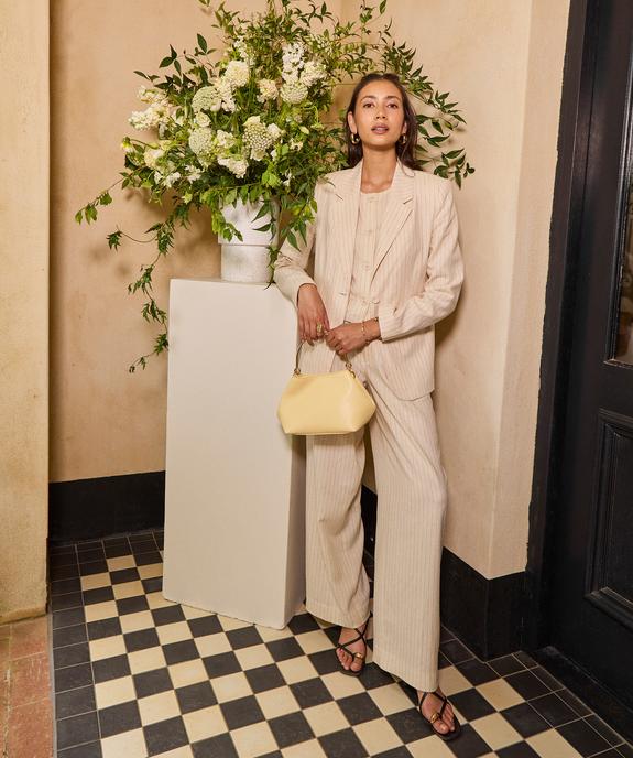 Pantalon de tailleur en viscose et lin femme vue1 - GEMO(FEMME PAP) - GEMO