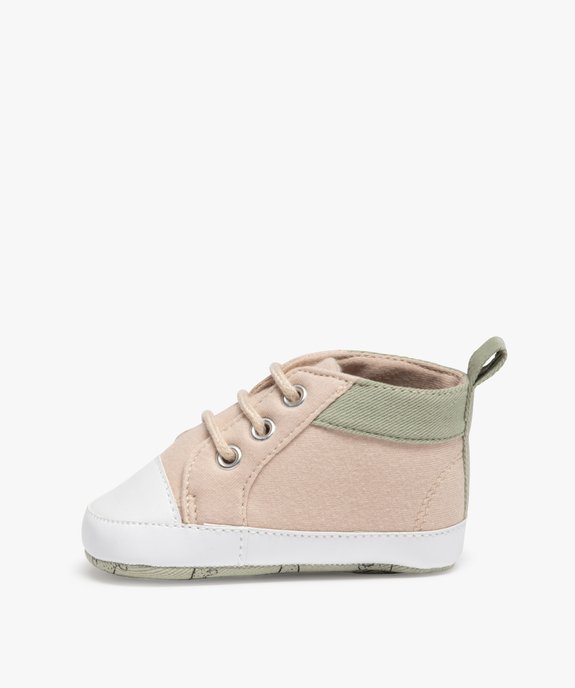 Chaussons de naissance bébé garçon à lacets vue3 - GEMO 4G BEBE - GEMO