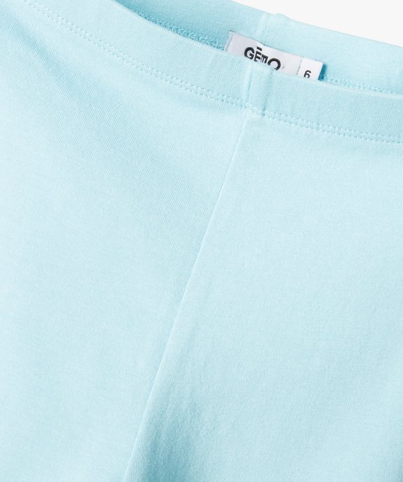 Legging 7/8ème uni à taille élastiquée fille vue2 - GEMO (ENFANT) - GEMO
