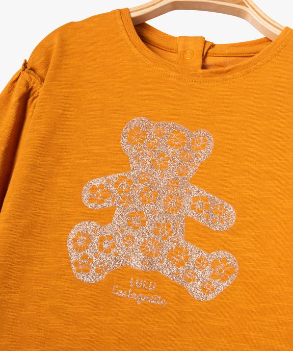 Tee-shirt bébé fille à manches longues fantaisie et broderie - LuluCastagnette vue2 - LULUCASTAGNETTE - GEMO