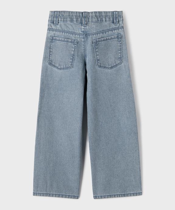 Jean wide leg en denim de coton pailleté fille vue3 - GEMO (ENFANT) - GEMO