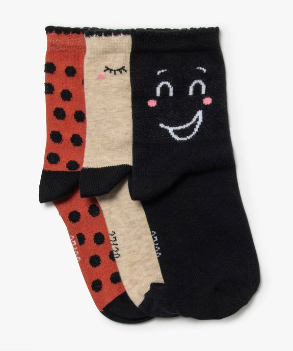 Chaussettes fille à motif fantaisie tige haute (lot de 3) vue1 - GEMO (ENFANT) - GEMO