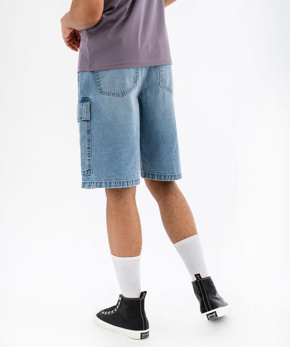 Bermuda en jean coupe cargo large homme vue3 - GEMO 4G HOMME - GEMO