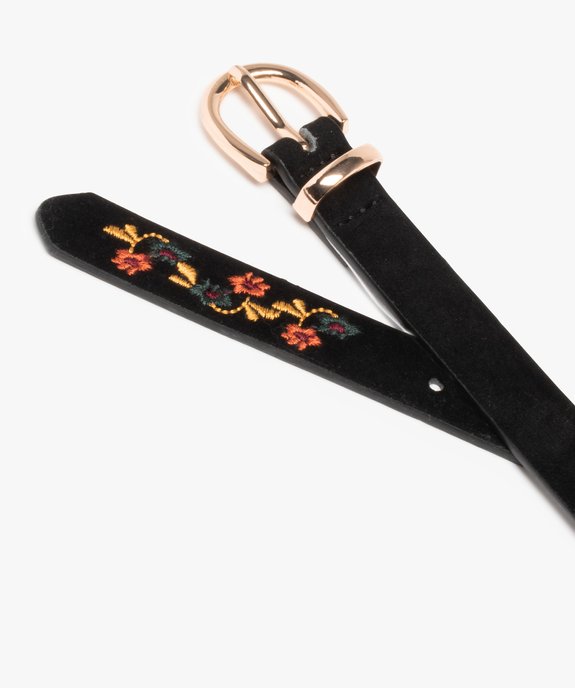 Ceinture femme en velours noir brodé vue2 - GEMO (ACCESS) - GEMO