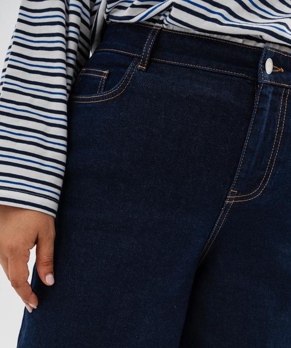 Jean wide leg en coton stretch taille haute ajustable femme grande taille vue2 - GEMO 4G GT - GEMO