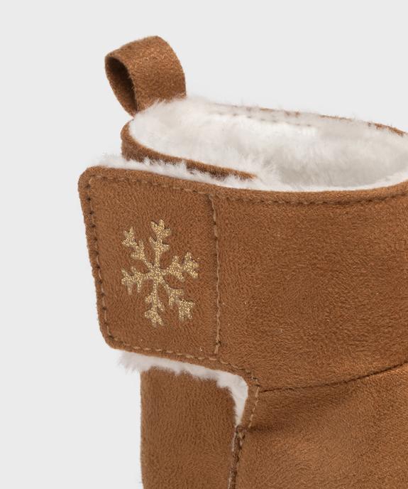 Chaussons de naissance boots fourrées à scratch vue6 - LITTLE LOVE - GEMO
