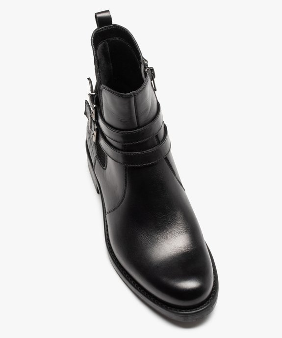 Boots femme unies dessus cuir imitation croco - Tanéo vue6 - TANEO - GEMO