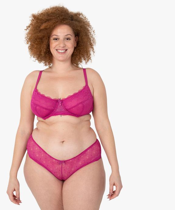 Soutien-gorge emboitant à armatures en dentelle grande taille vue3 - GEMO(HOMWR FEM) - GEMO